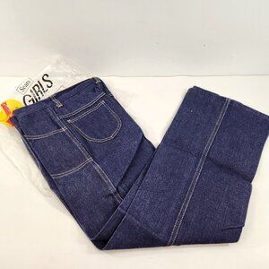 Sears Girls 14 High Waisted Wide Leg Flare Jeans Vtg 1970s